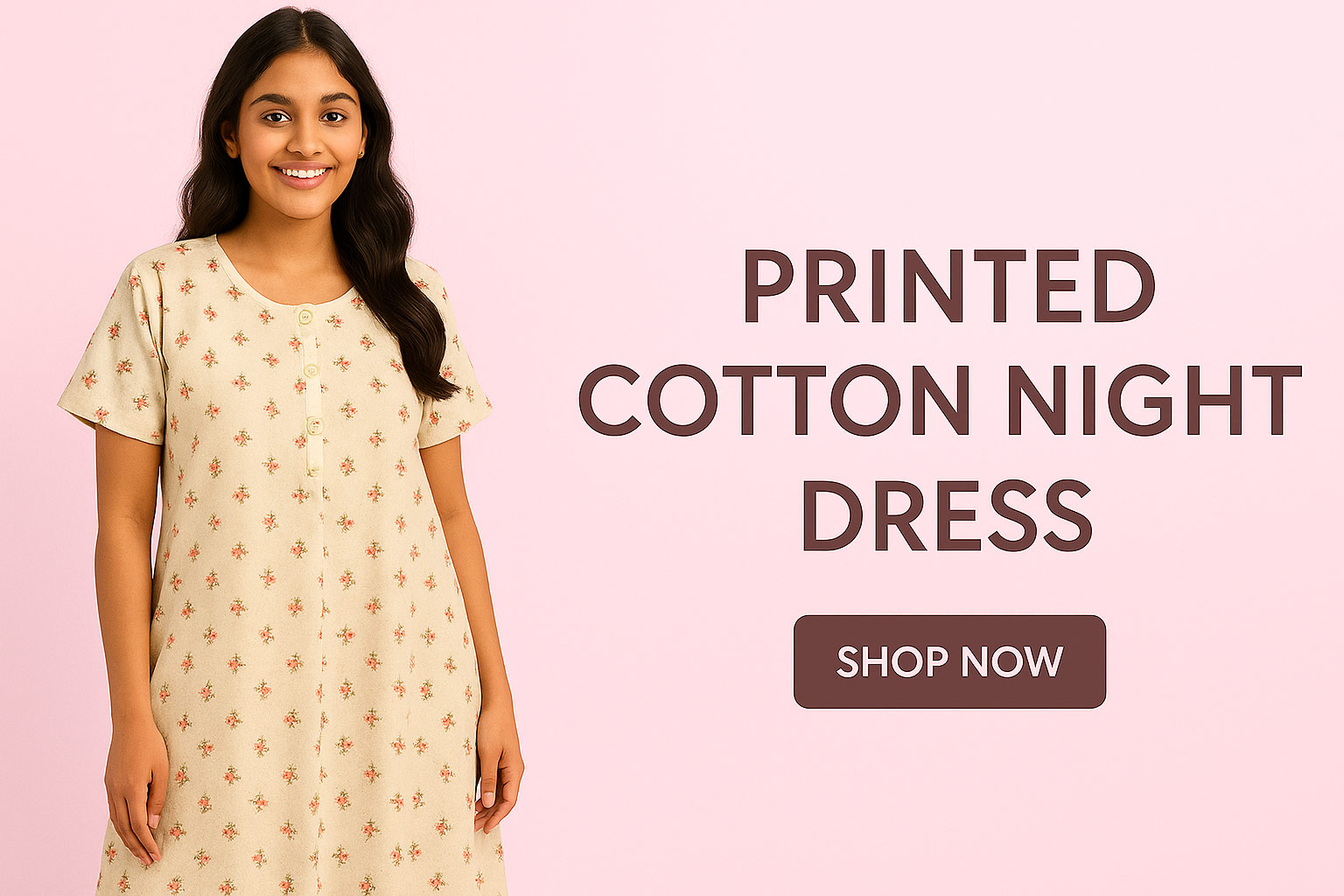 Cotton Printed Night Dress 